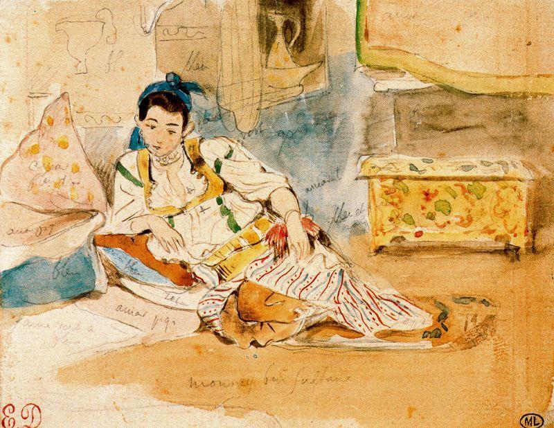Wikioo.org - สารานุกรมวิจิตรศิลป์ - จิตรกรรม Eugène Delacroix - Las mujeres de Argel