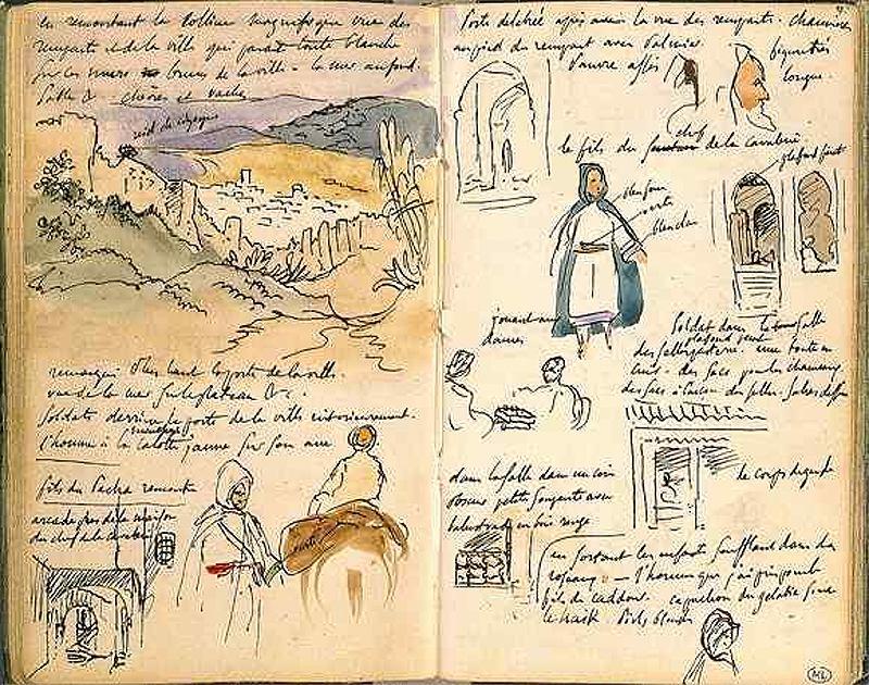 WikiOO.org - Encyclopedia of Fine Arts - Maleri, Artwork Eugène Delacroix - Moroccan Notebook