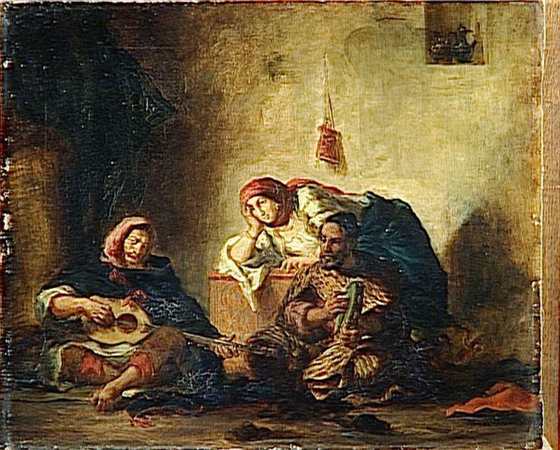 WikiOO.org - 백과 사전 - 회화, 삽화 Eugène Delacroix - Musici ebrei di Mogador