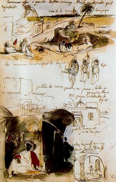 Wikioo.org - The Encyclopedia of Fine Arts - Painting, Artwork by Eugène Delacroix - Página del álbum del norte de África y España