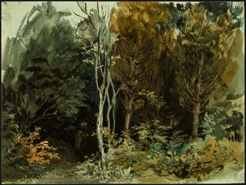 WikiOO.org - Enciclopédia das Belas Artes - Pintura, Arte por Eugène Delacroix - The Edge of a Wood at Nohant