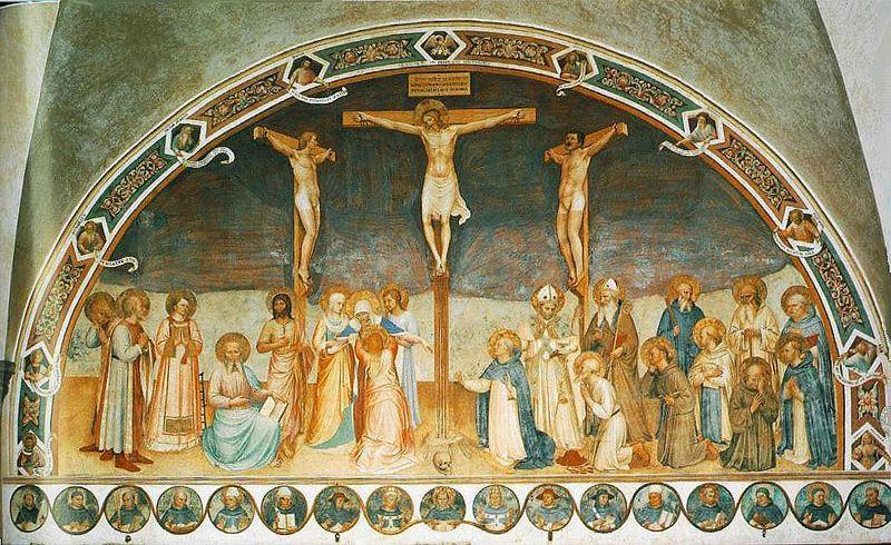 Wikioo.org – La Enciclopedia de las Bellas Artes - Pintura, Obras de arte de Fra Angelico - crucifixión y el santos
