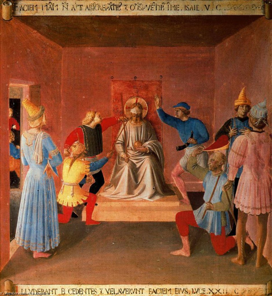 WikiOO.org - Encyclopedia of Fine Arts - Schilderen, Artwork Fra Angelico - El escarnio de Jesucristo
