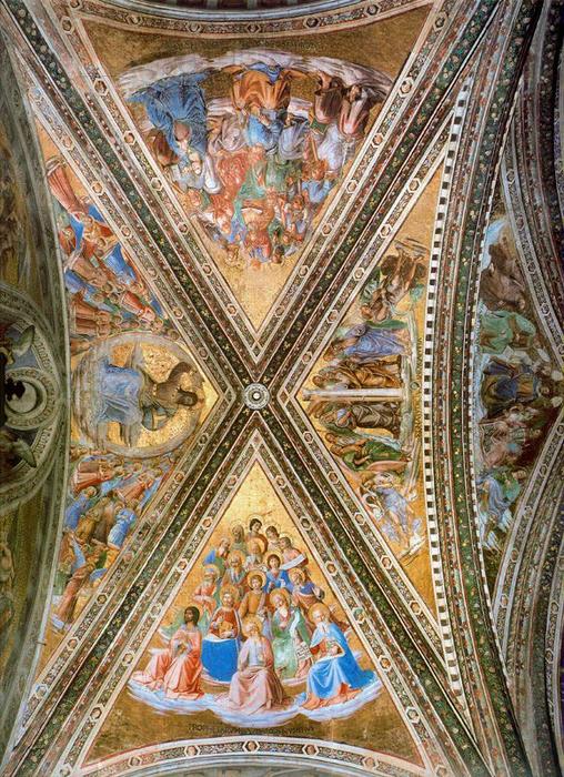 WikiOO.org - Enciclopedia of Fine Arts - Pictura, lucrări de artă Fra Angelico - Jesucristo juez, rodeado de ángeles y de dieciséis profetas