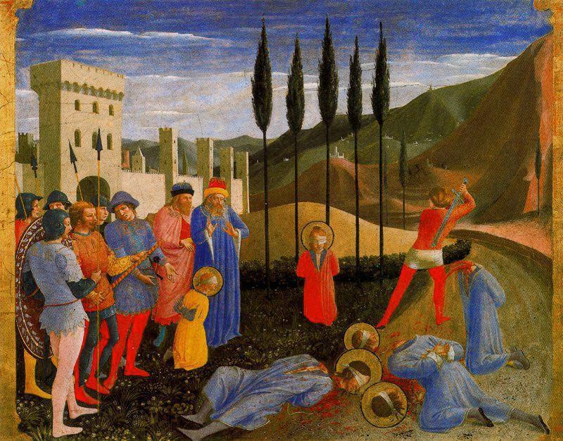 Wikioo.org - Bách khoa toàn thư về mỹ thuật - Vẽ tranh, Tác phẩm nghệ thuật Fra Angelico - La decapitación de Cosme y Damián