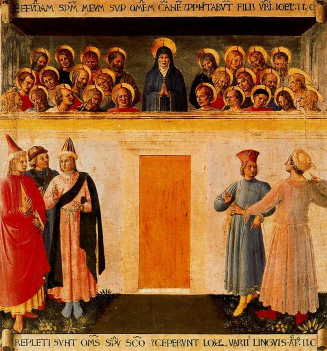 Wikioo.org – L'Enciclopedia delle Belle Arti - Pittura, Opere di Fra Angelico - La venida del espíritu santo