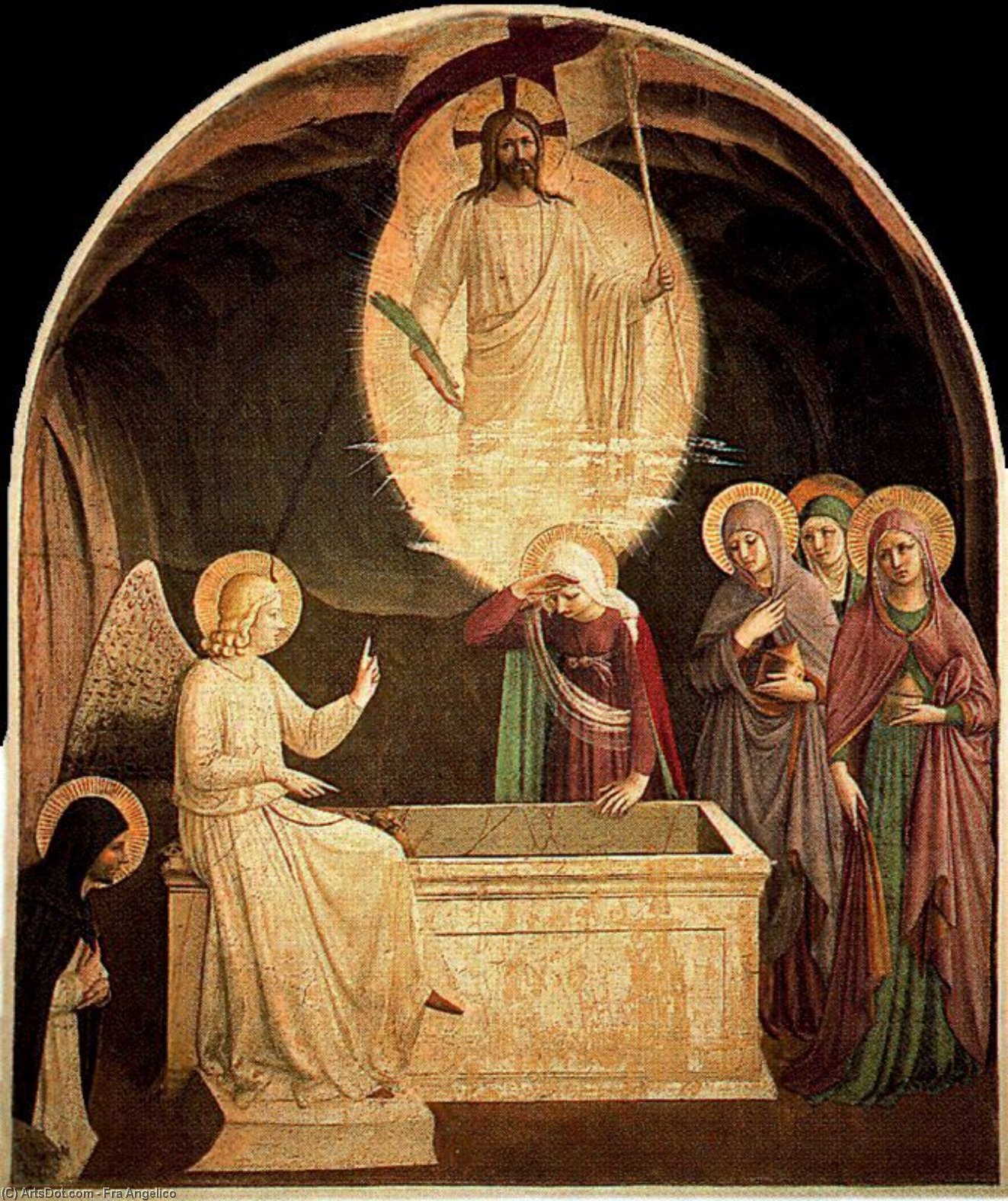 Wikioo.org - The Encyclopedia of Fine Arts - Painting, Artwork by Fra Angelico - Las santas mujeres en el sepulcro
