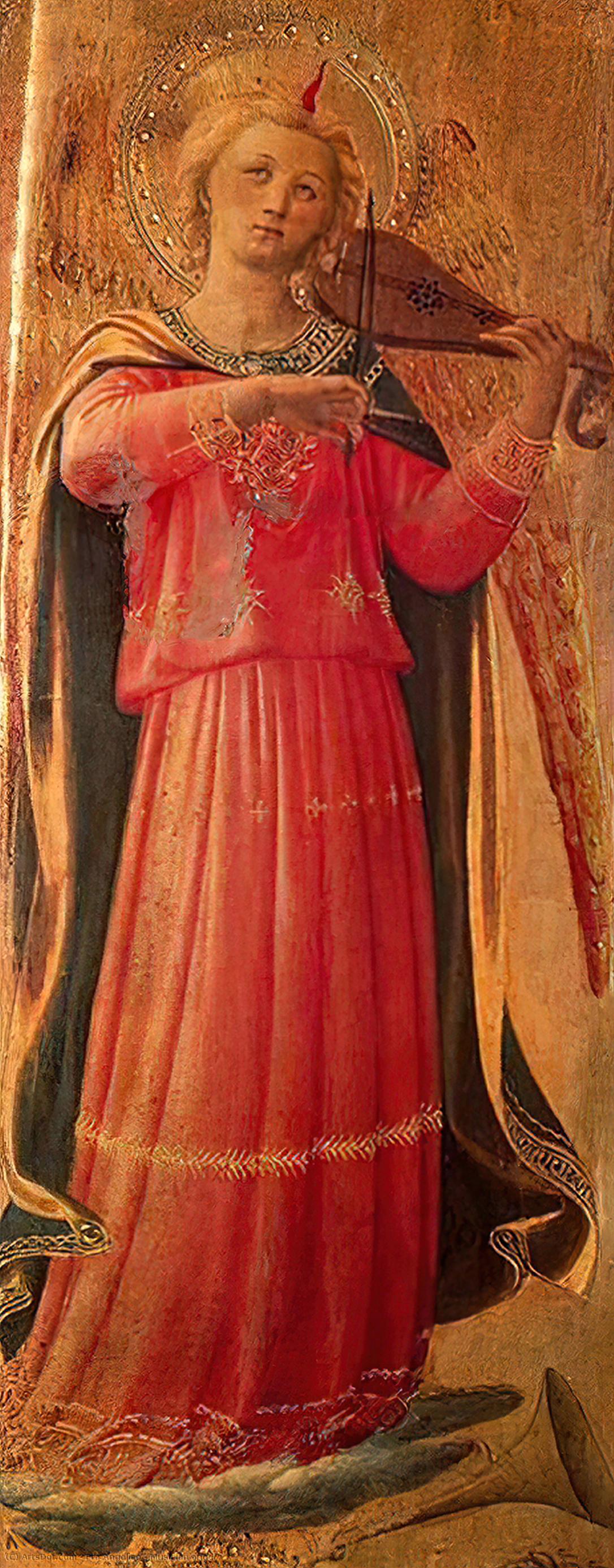 Wikioo.org – La Enciclopedia de las Bellas Artes - Pintura, Obras de arte de Fra Angelico - músico ángel