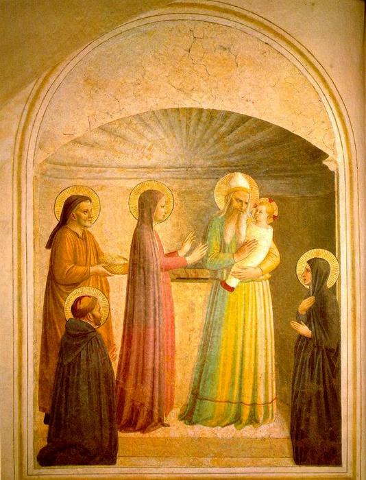Wikioo.org - Die Enzyklopädie bildender Kunst - Malerei, Kunstwerk von Fra Angelico - Presentación en el Templo 1