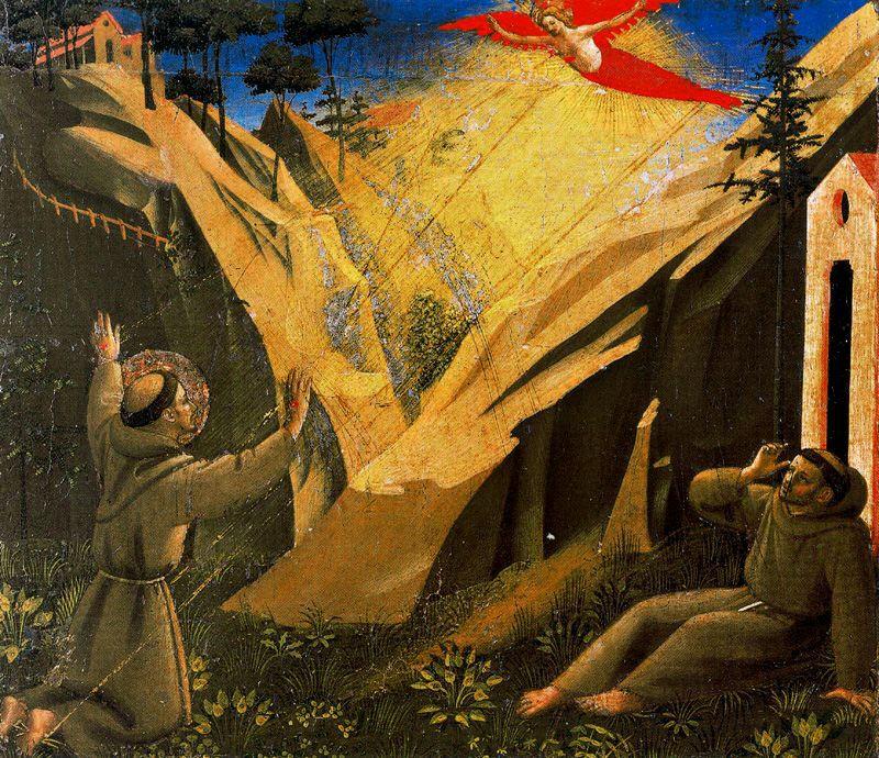 Wikioo.org - สารานุกรมวิจิตรศิลป์ - จิตรกรรม Fra Angelico - Saint Francis Receives the Stigmata