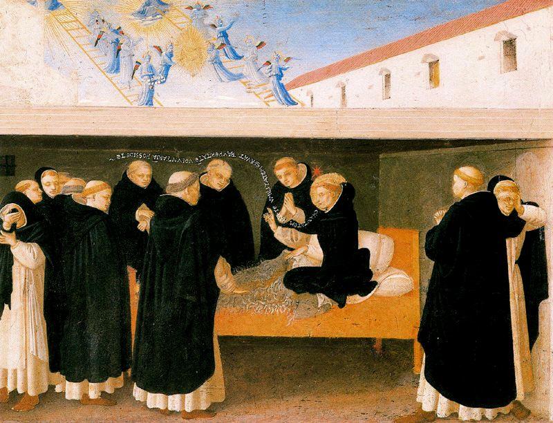Wikioo.org – La Enciclopedia de las Bellas Artes - Pintura, Obras de arte de Fra Angelico - la muerte de san . Dominic