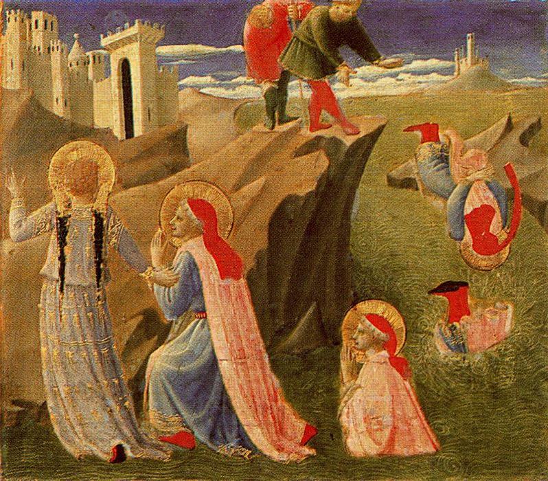 WikiOO.org - Enciclopedia of Fine Arts - Pictura, lucrări de artă Fra Angelico - Un ángel salva a Cosme y Damián de morir ahogados