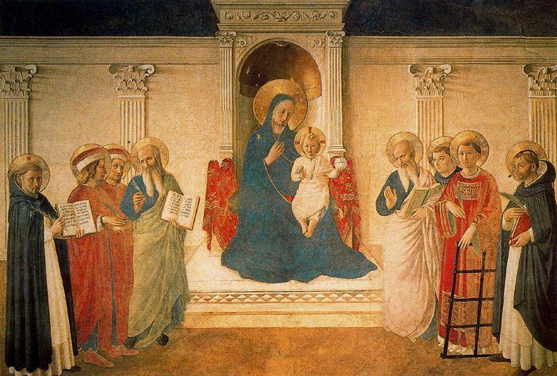 Wikioo.org – La Enciclopedia de las Bellas Artes - Pintura, Obras de arte de Fra Angelico - Virgen delaware las sombras