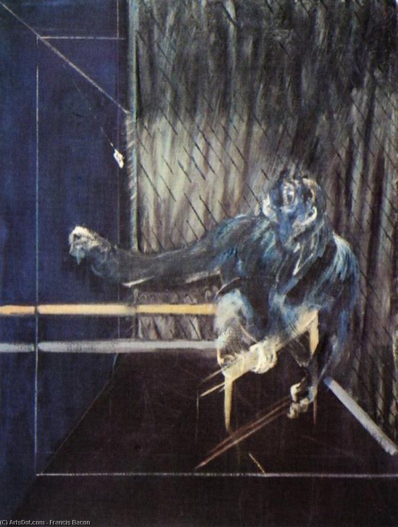 Wikoo.org - موسوعة الفنون الجميلة - اللوحة، العمل الفني Francis Bacon - Chimpanzee