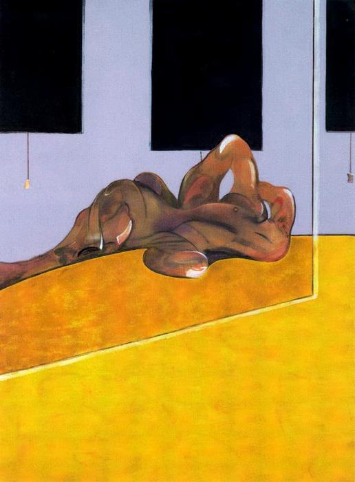 Wikoo.org - موسوعة الفنون الجميلة - اللوحة، العمل الفني Francis Bacon - Figura tumbada en el espejo