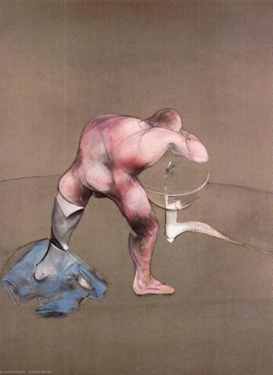 Wikoo.org - موسوعة الفنون الجميلة - اللوحة، العمل الفني Francis Bacon - Man at Washbasin