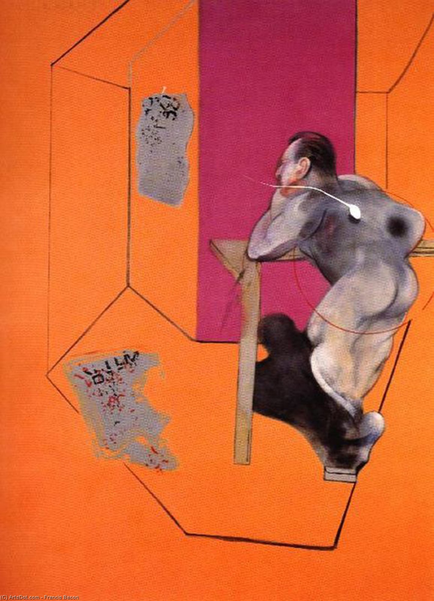 Wikoo.org - موسوعة الفنون الجميلة - اللوحة، العمل الفني Francis Bacon - Oedipus and the Sphinx