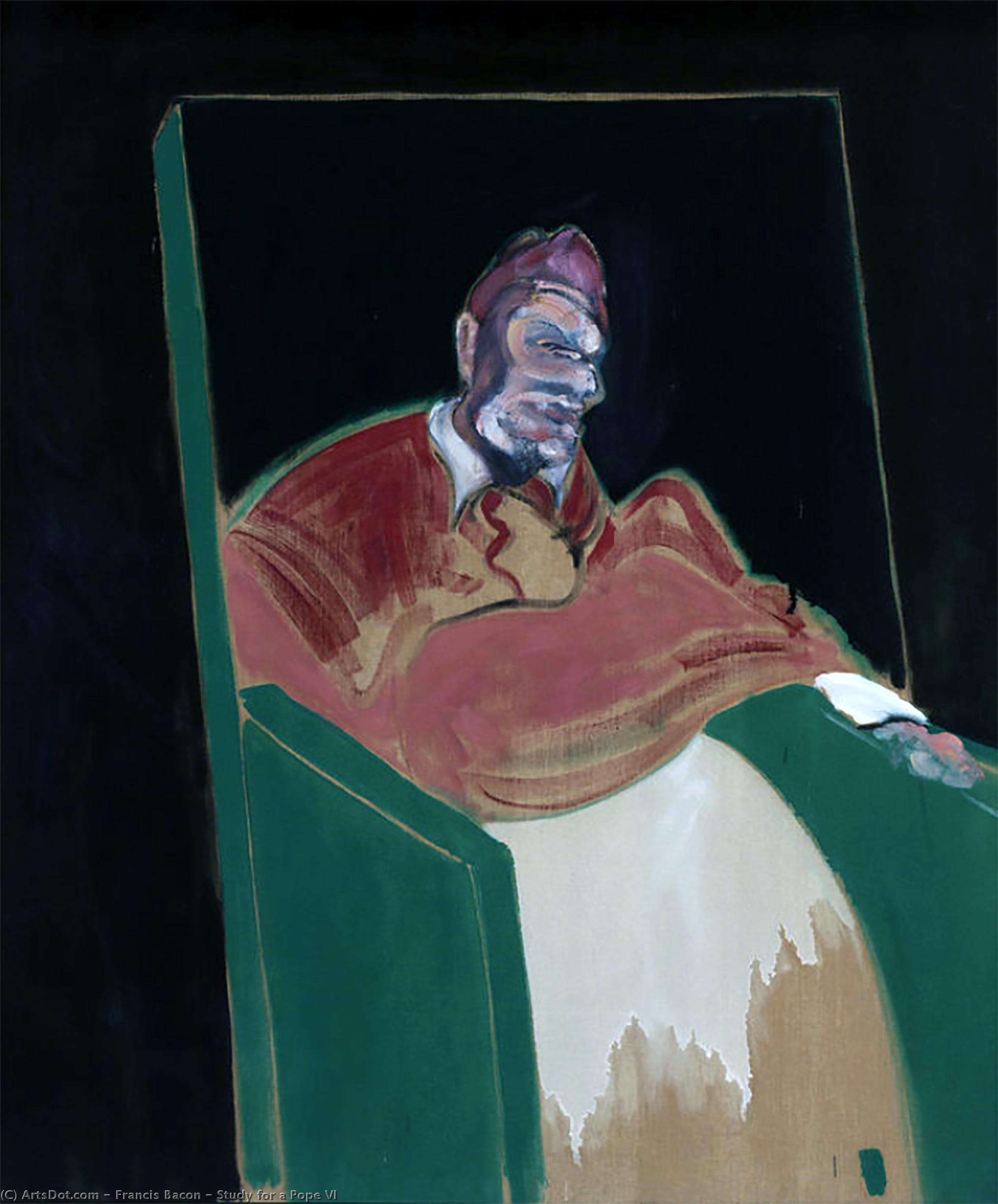 Wikioo.org - The Encyclopedia of Fine Arts - Painting, Artwork by Francis Bacon - Study for a Pope VI