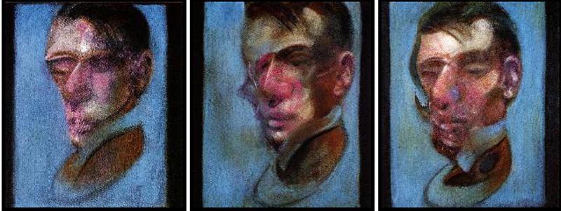 Wikoo.org - موسوعة الفنون الجميلة - اللوحة، العمل الفني Francis Bacon - Three Studies for Self-Portrait
