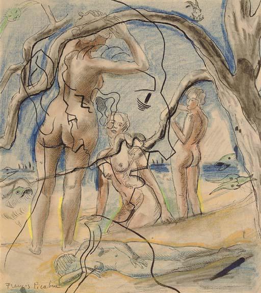 Wikoo.org - موسوعة الفنون الجميلة - اللوحة، العمل الفني Francis Picabia - Baigneuses