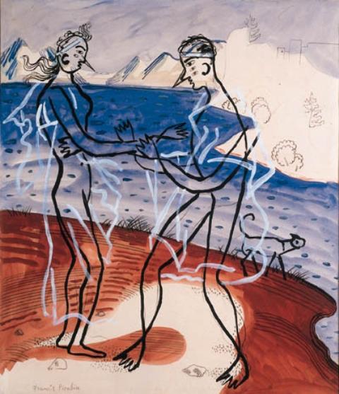 Wikioo.org - The Encyclopedia of Fine Arts - Painting, Artwork by Francis Picabia - Couple au bord de la mer
