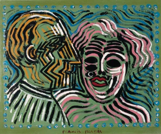 Wikioo.org - The Encyclopedia of Fine Arts - Painting, Artwork by Francis Picabia - Couple au Profil de Marcel Duchamp