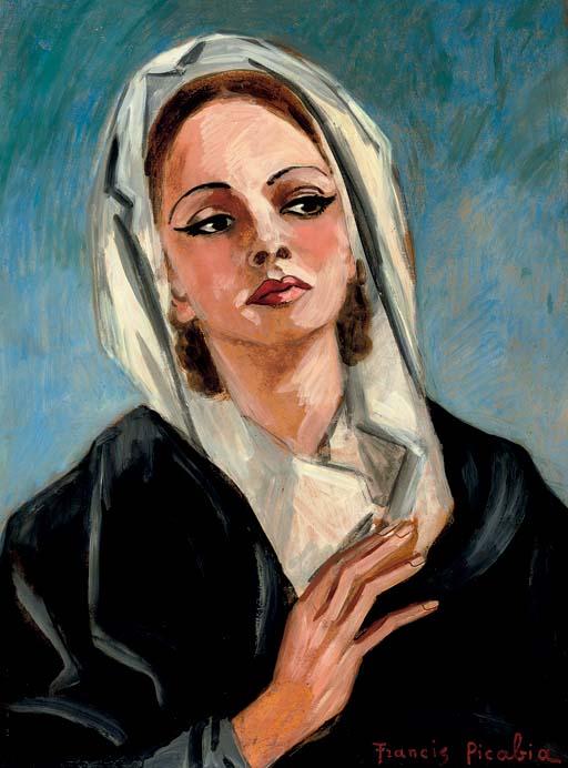 Wikioo.org - The Encyclopedia of Fine Arts - Painting, Artwork by Francis Picabia - Femme au châle blanc