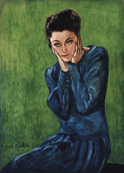 Wikioo.org - The Encyclopedia of Fine Arts - Painting, Artwork by Francis Picabia - Femme sur Fond Vert