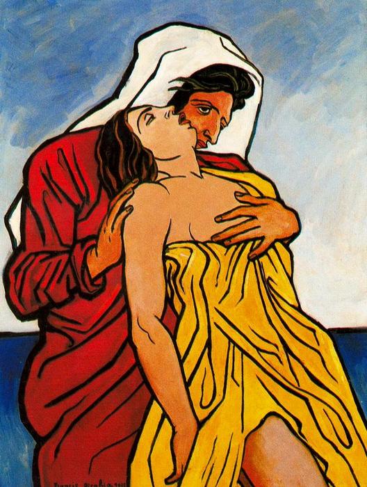 Wikioo.org - The Encyclopedia of Fine Arts - Painting, Artwork by Francis Picabia - Hombre y mujer a la orilla del mar