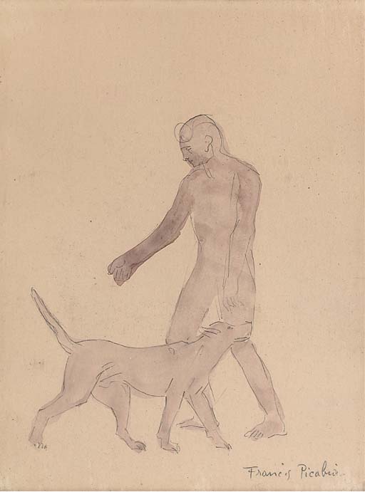 Wikioo.org - The Encyclopedia of Fine Arts - Painting, Artwork by Francis Picabia - Homme et chien