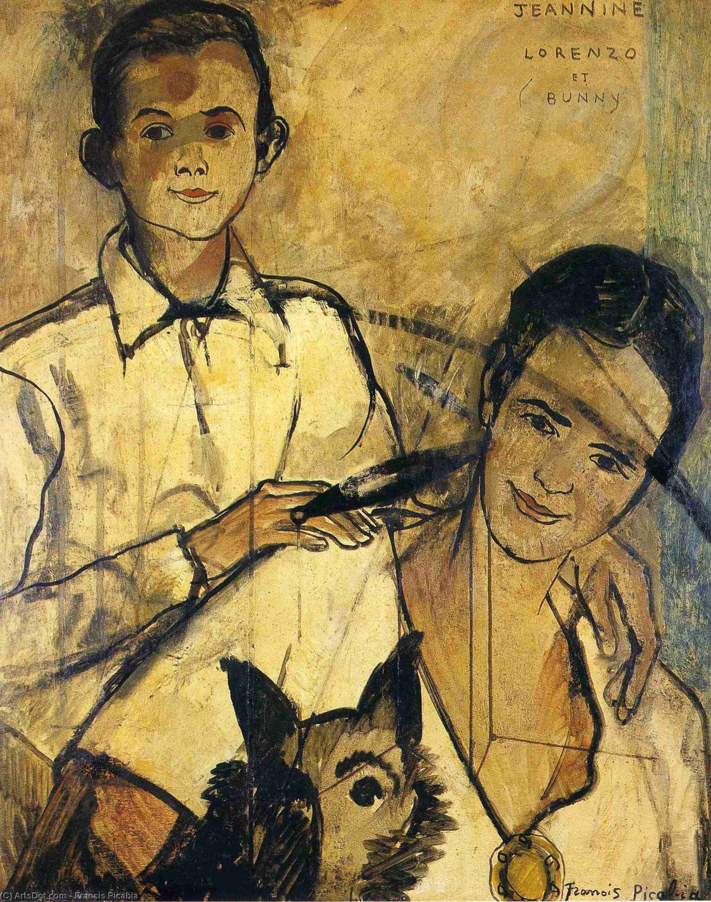 Wikioo.org - The Encyclopedia of Fine Arts - Painting, Artwork by Francis Picabia - Jeannine, Lorenzo et Bunny
