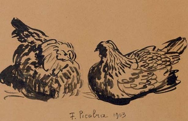 Wikoo.org - موسوعة الفنون الجميلة - اللوحة، العمل الفني Francis Picabia - Les poules