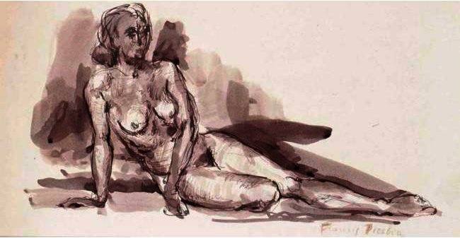 WikiOO.org - Encyclopedia of Fine Arts - Schilderen, Artwork Francis Picabia - Nu Allongé