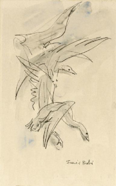 Wikioo.org – La Enciclopedia de las Bellas Artes - Pintura, Obras de arte de Francis Picabia - Oiseaux volant