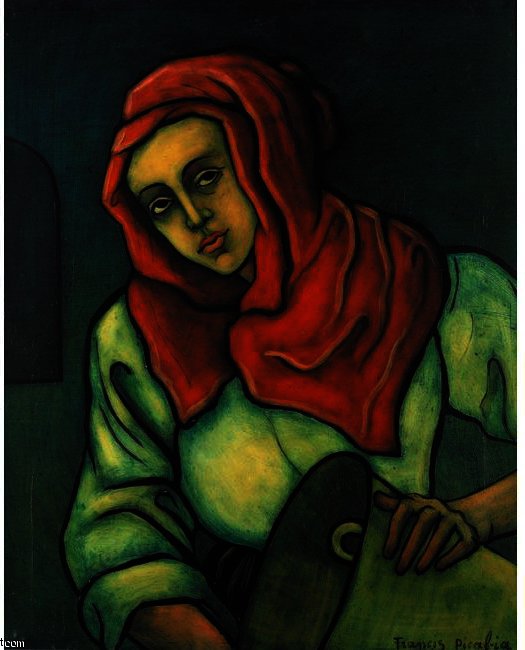 Wikioo.org - สารานุกรมวิจิตรศิลป์ - จิตรกรรม Francis Picabia - Paysanne Au Châle Rouge