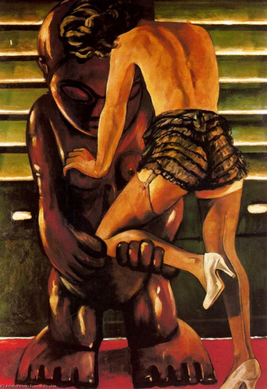 Wikioo.org – La Enciclopedia de las Bellas Artes - Pintura, Obras de arte de Francis Picabia - La mujer y el ídolo
