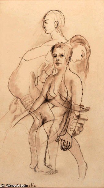 Wikioo.org - The Encyclopedia of Fine Arts - Painting, Artwork by Francis Picabia - Trois Femmes Nues 1