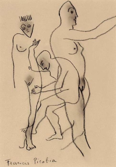Wikioo.org – La Enciclopedia de las Bellas Artes - Pintura, Obras de arte de Francis Picabia - Trois personnages nus