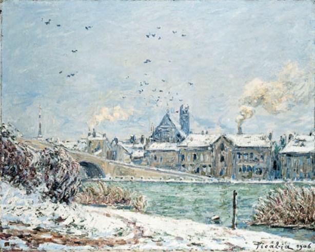 WikiOO.org - Encyclopedia of Fine Arts - Maleri, Artwork Francis Picabia - Villeneuve-sur-Yonne sous la neige