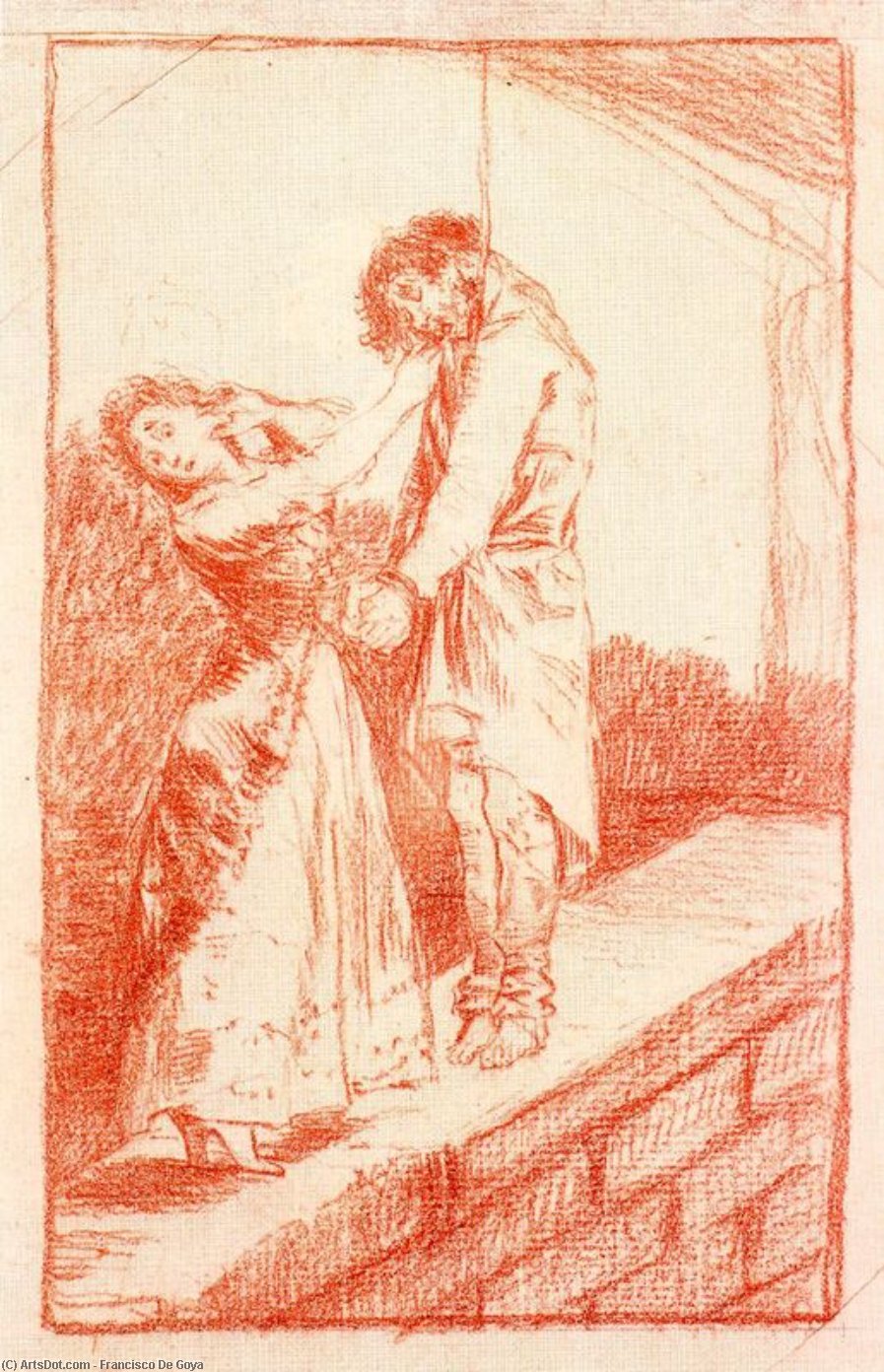 Wikioo.org - The Encyclopedia of Fine Arts - Painting, Artwork by Francisco De Goya - A caza de dientes 1