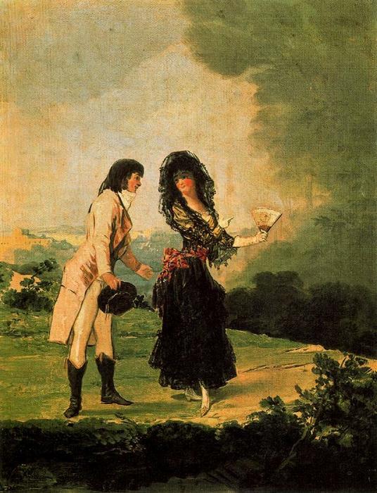 Wikioo.org - The Encyclopedia of Fine Arts - Painting, Artwork by Francisco De Goya - A gallant conversation