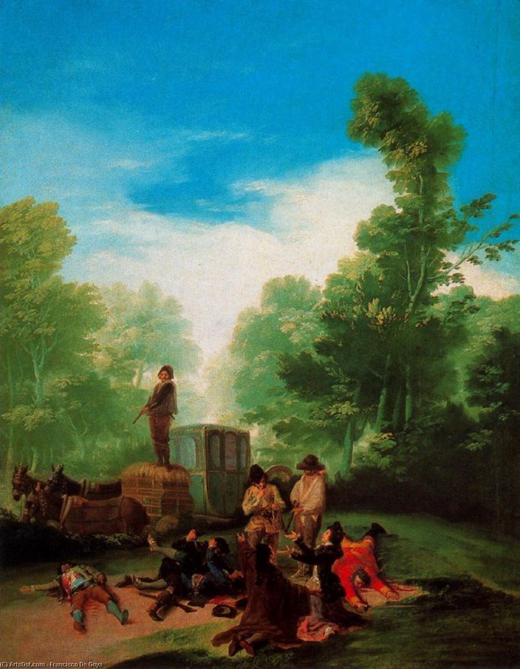 Wikioo.org - The Encyclopedia of Fine Arts - Painting, Artwork by Francisco De Goya - Assault on the coach