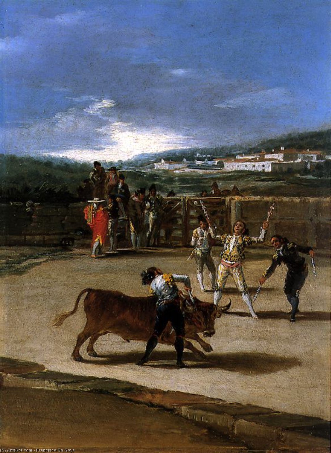 WikiOO.org - Enciclopedia of Fine Arts - Pictura, lucrări de artă Francisco De Goya - Banderillas en el campo