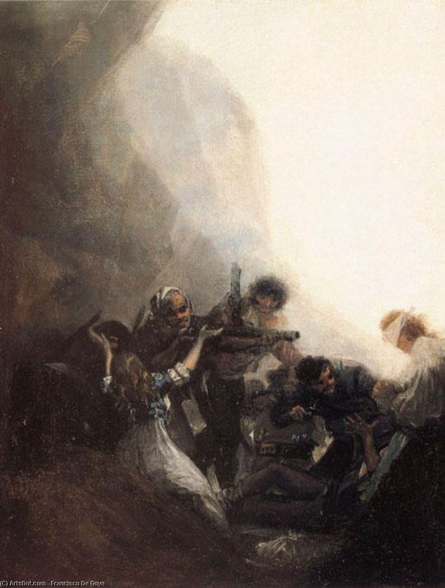 Wikioo.org - The Encyclopedia of Fine Arts - Painting, Artwork by Francisco De Goya - Bandits shooting at prisoners