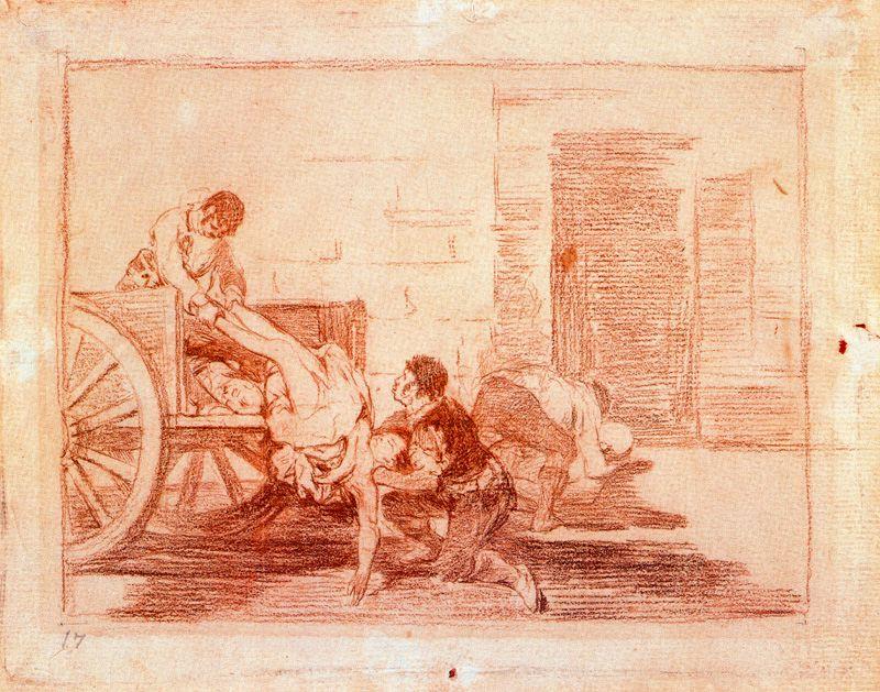 WikiOO.org - Енциклопедия за изящни изкуства - Живопис, Произведения на изкуството Francisco De Goya - Carretadas al cementerio 1