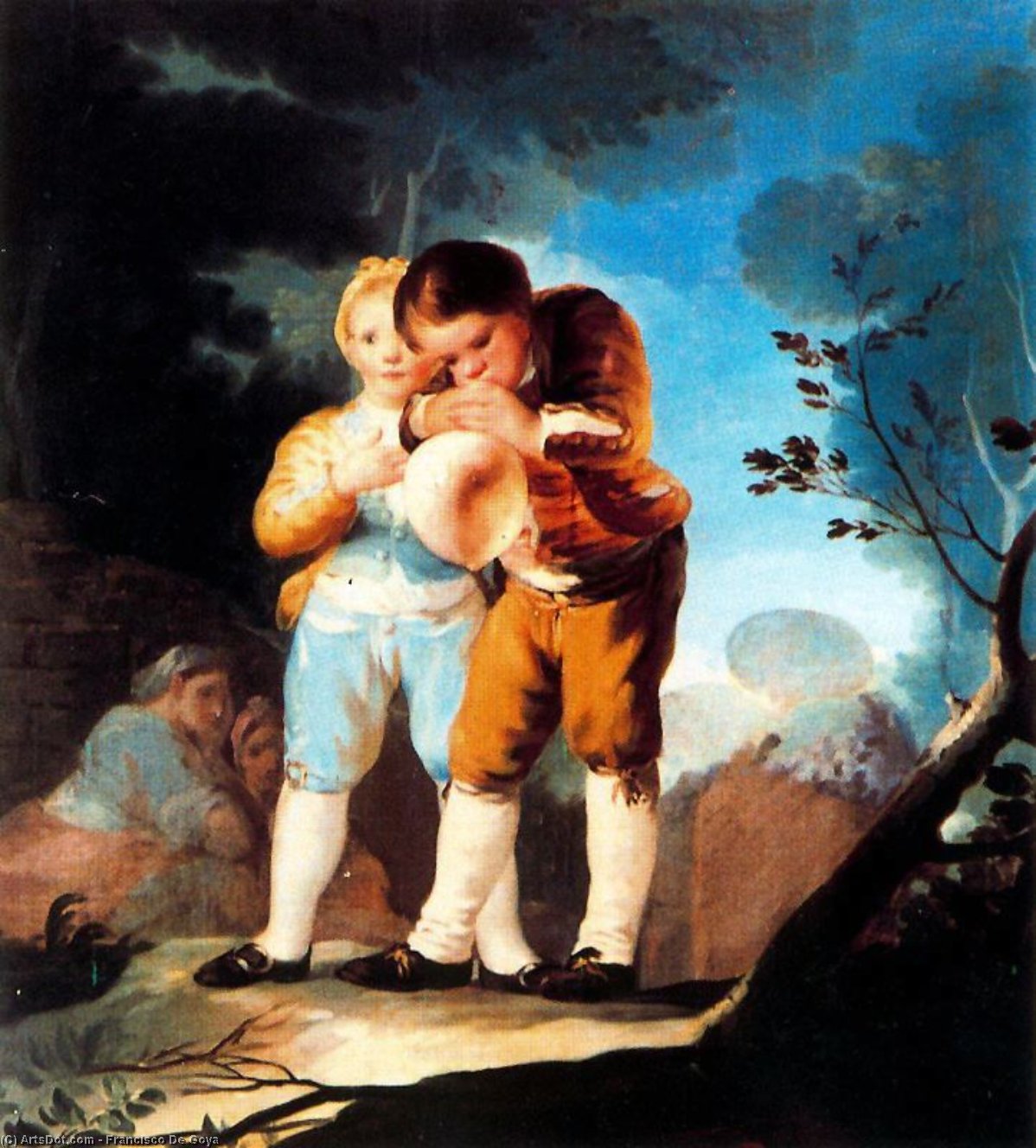 Wikioo.org – La Enciclopedia de las Bellas Artes - Pintura, Obras de arte de Francisco De Goya - Los niños inflar una vejiga