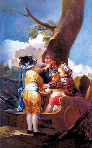 WikiOO.org - אנציקלופדיה לאמנויות יפות - ציור, יצירות אמנות Francisco De Goya - Children with a Cart