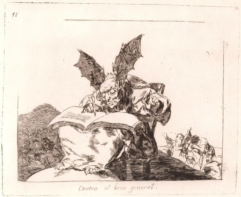 Wikioo.org - สารานุกรมวิจิตรศิลป์ - จิตรกรรม Francisco De Goya - Contra el bien general 1