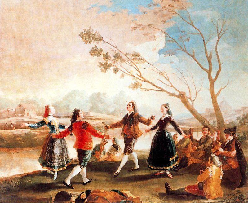 Wikioo.org - The Encyclopedia of Fine Arts - Painting, Artwork by Francisco De Goya - Dance on the banks of the Manzanares