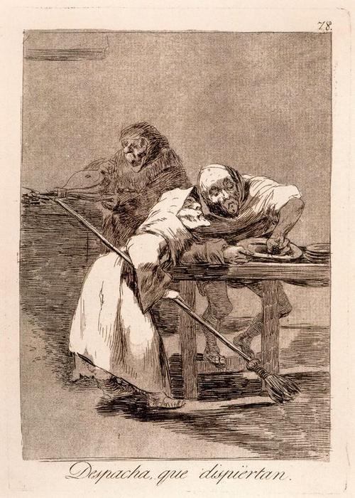 Wikioo.org - The Encyclopedia of Fine Arts - Painting, Artwork by Francisco De Goya - Despacha, que dispièrtan